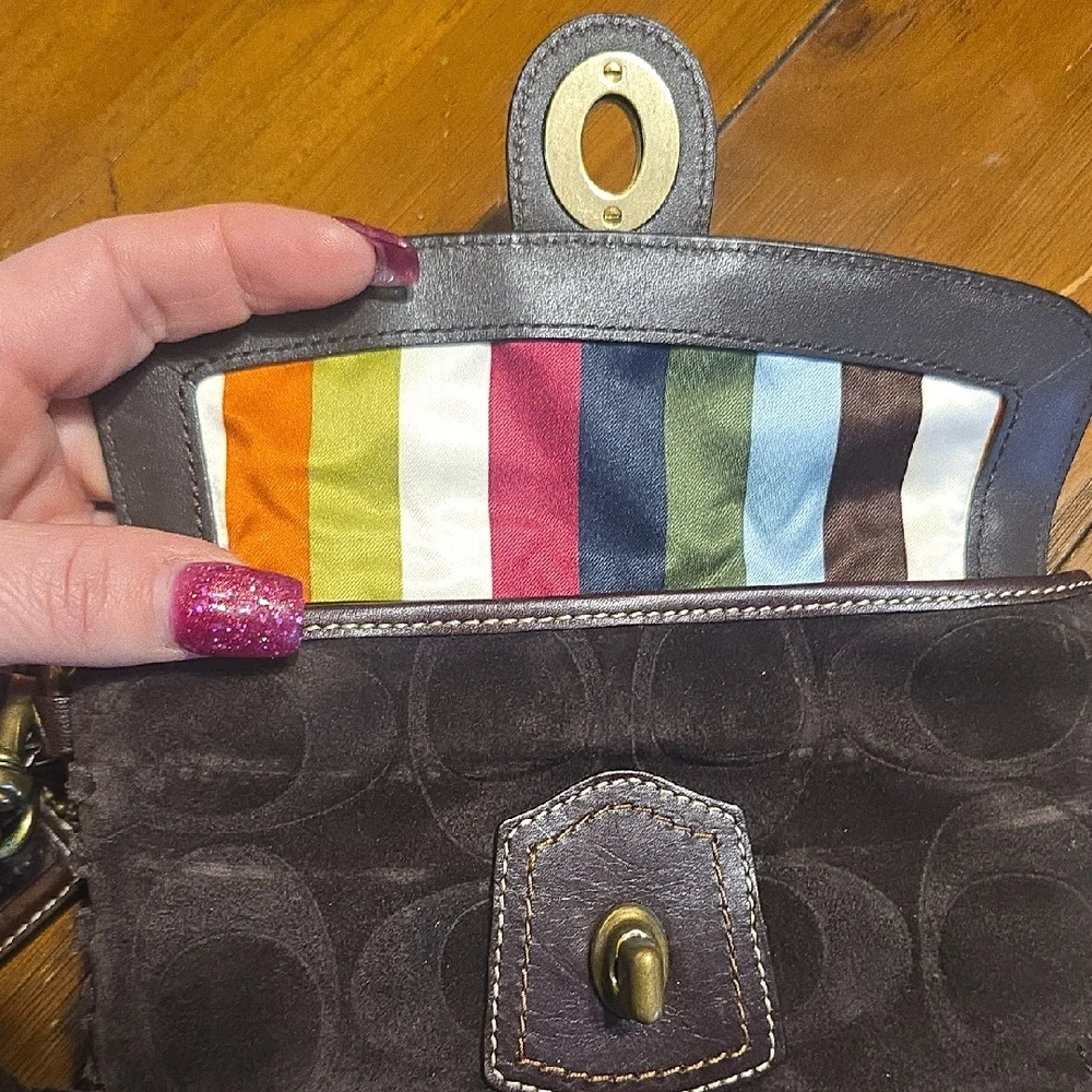 COACH Dark Brown Fringe Wristlet!Beautiful!!! - Picture 10 of 14